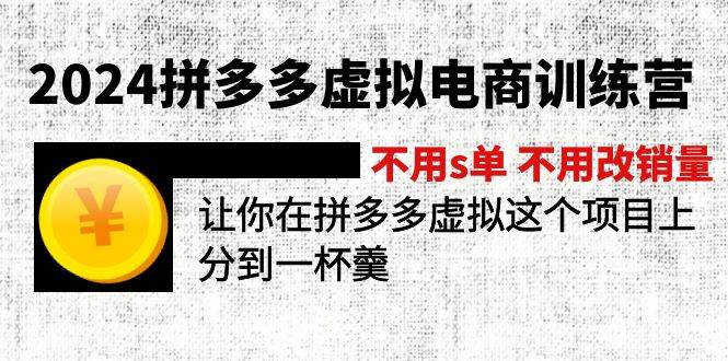 2024拼多多虚拟电商训练营 不s单 不改销量  做虚拟项目分一杯羹(更新10节)-蓝图副业