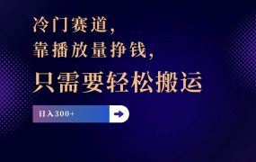 冷门赛道，靠播放量挣钱，只需要轻松搬运，日赚300+-蓝图副业
