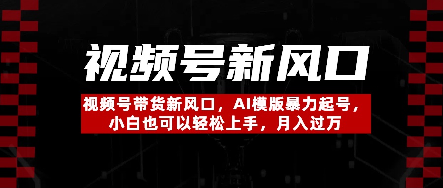 视频号带货新风口，AI模版暴力起号，小白也可以轻松上手，月入过万-蓝图副业