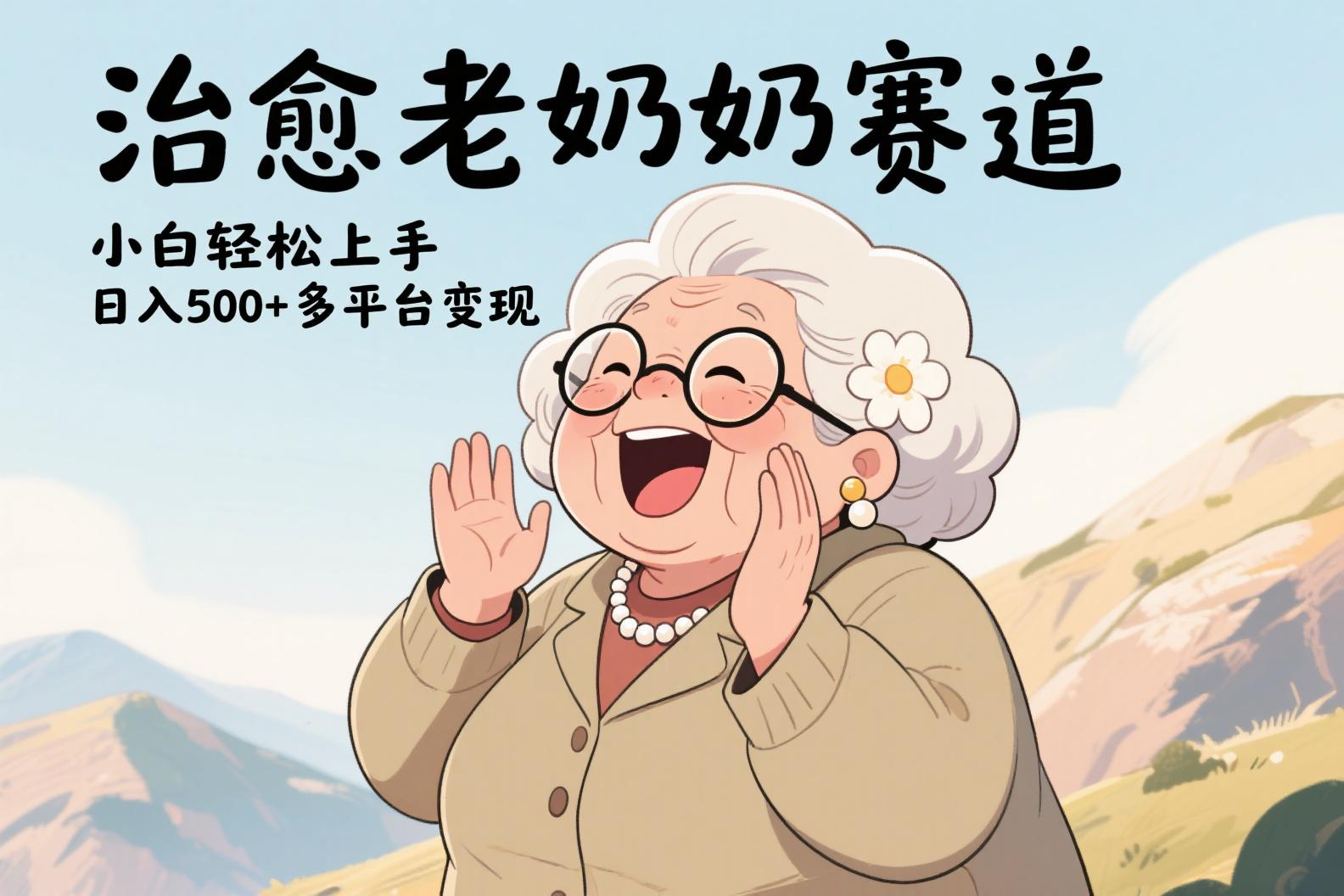 视频号治愈老奶奶赛道，小白轻松上手，日入500+多平台变现-蓝图副业