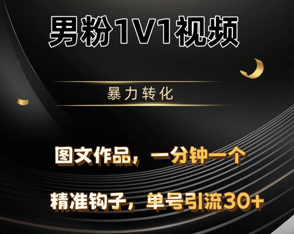 男粉1V1视频，硬改摄像头，高客单暴力转化，单日600+-蓝图副业