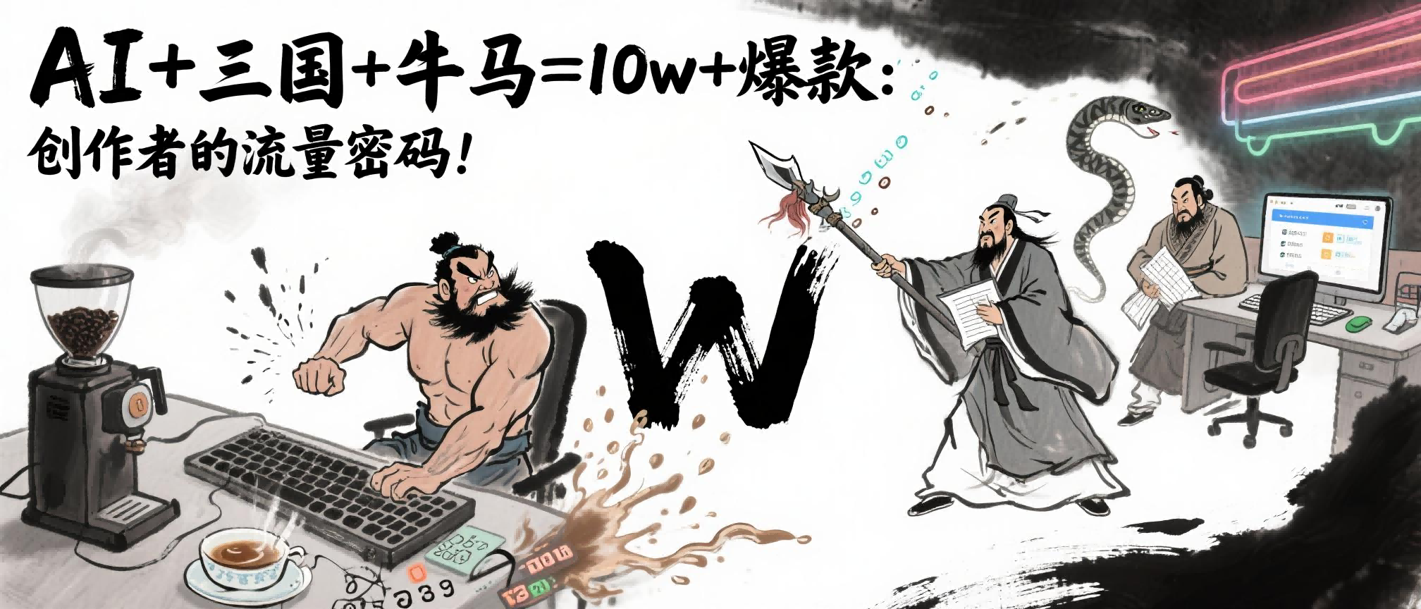 AI+三国+牛马=10w+爆款：创作者的流量密码！-蓝图副业