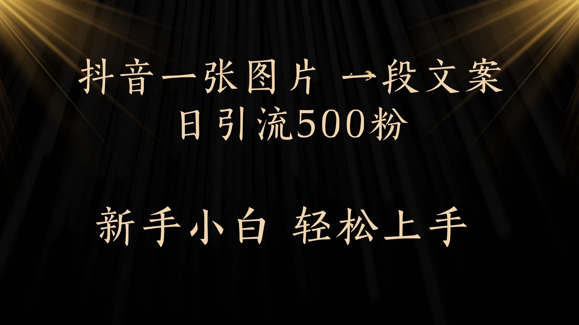 每天2分钟，抖音一张图片 一段文案日引流500粉-蓝图副业