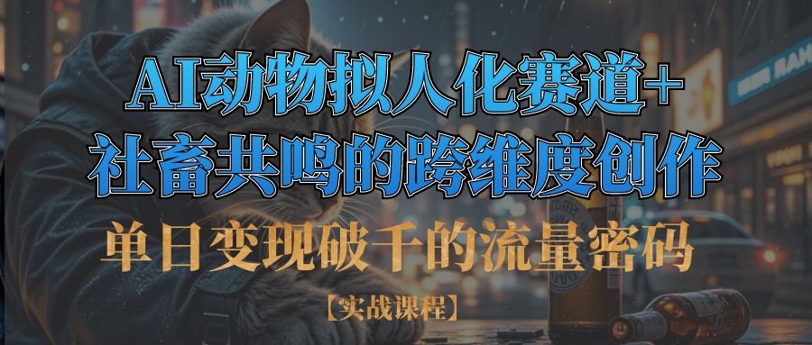 单日变现破千的流量密码,AI动物拟人化赛道+社畜共鸣的跨维度创作-蓝图副业