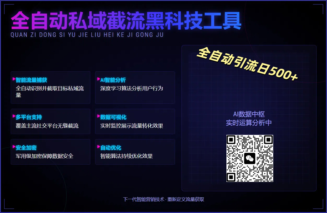 全自动私域截流黑科技工具——全自动引流日500+-蓝图副业
