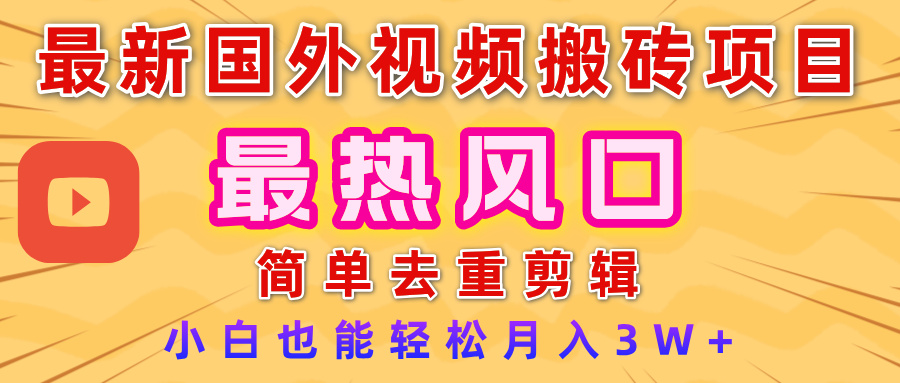 2025最新热门风口，国外视频搬砖项目，简单去重剪辑，小白也能轻松月入3W+-蓝图副业