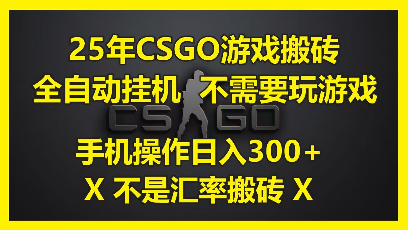 25年CSGO游戏搬砖，全自动挂机，不需要玩游戏，手机操作日入300+。(不是汇率搬砖)-蓝图副业