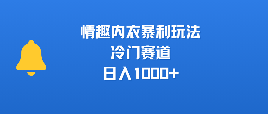 情趣内衣暴利玩法，冷门赛道，日入1000+-蓝图副业