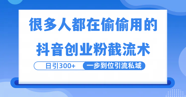 很多人都在偷偷用的抖音创业粉截留术，日引300+，一步到位引流到私域-蓝图副业