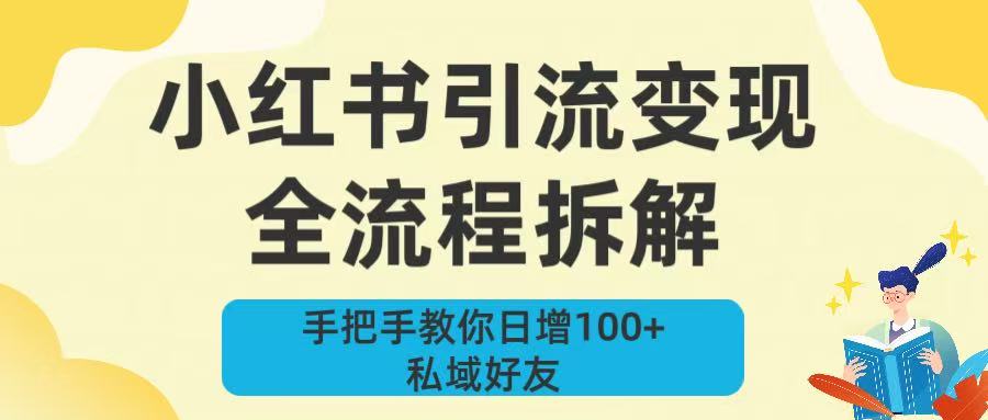 新手必看！小红书引流变现全流程拆解，手把手教你日增100+私域好友-蓝图副业