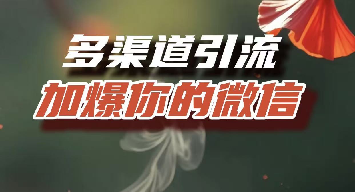 多渠道引流，加爆你的微信，把流量导入到私域，这是每一个想要在互联网赚钱的人必须掌握的底层能力-蓝图副业