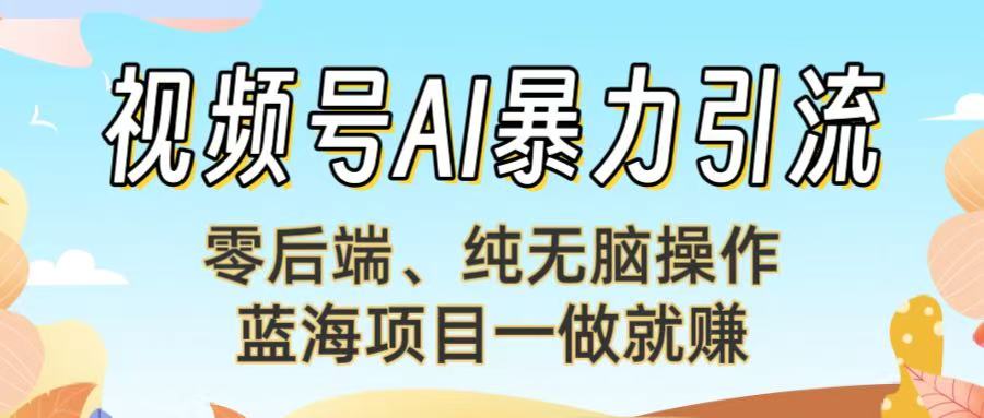 视频号AI暴力引流：零后端、纯无脑操作，蓝海项目一做就赚！【下面那个链接失效了】-蓝图副业
