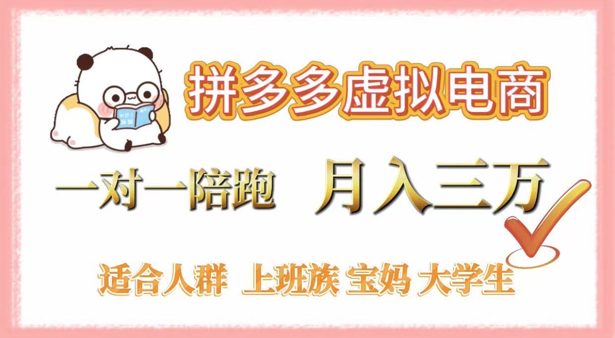 拼多多虚拟电商，一对一陪跑，月入3万，0囤货，轻资产，不发货-蓝图副业