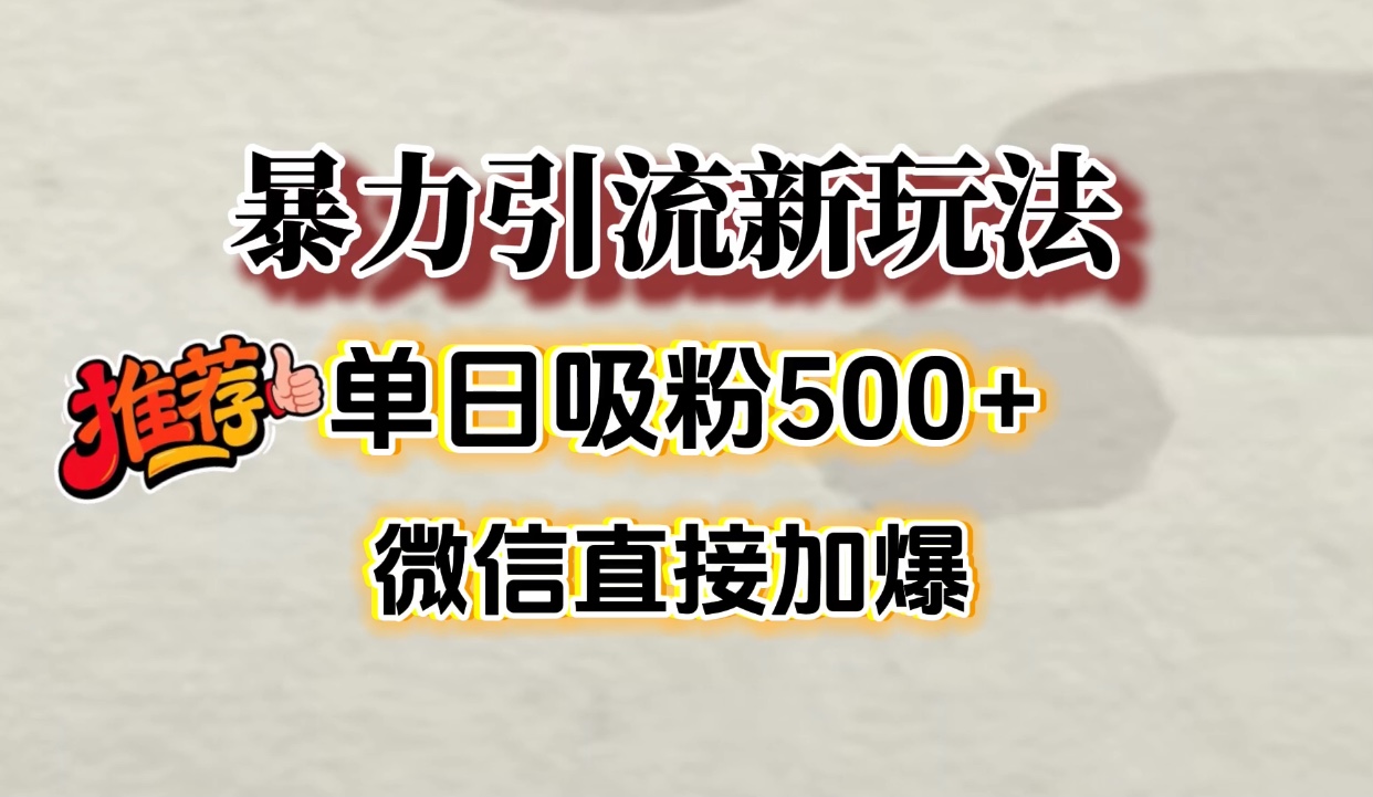 微信加爆的引流超级方法，单日吸粉500➕-蓝图副业