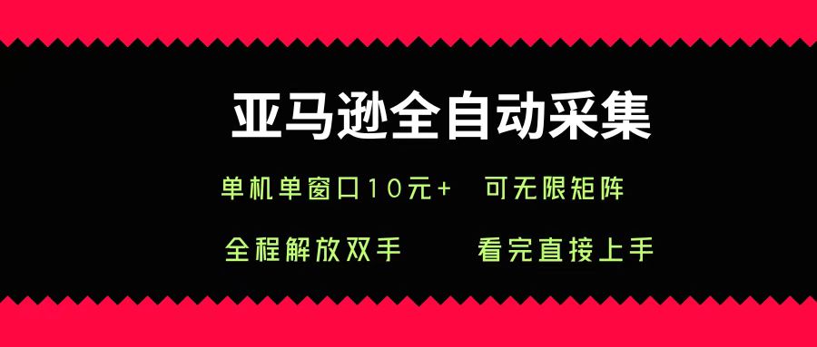 亚马逊全自动采集，单机单窗口一天10+，可无限矩阵去做-蓝图副业