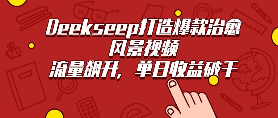 Deekseep打造爆款治愈风景视频，流量飙升，单日收益破千-蓝图副业