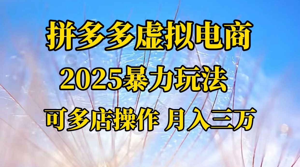 拼多多虚拟电商，不囤货不垫资的虚拟电商-蓝图副业