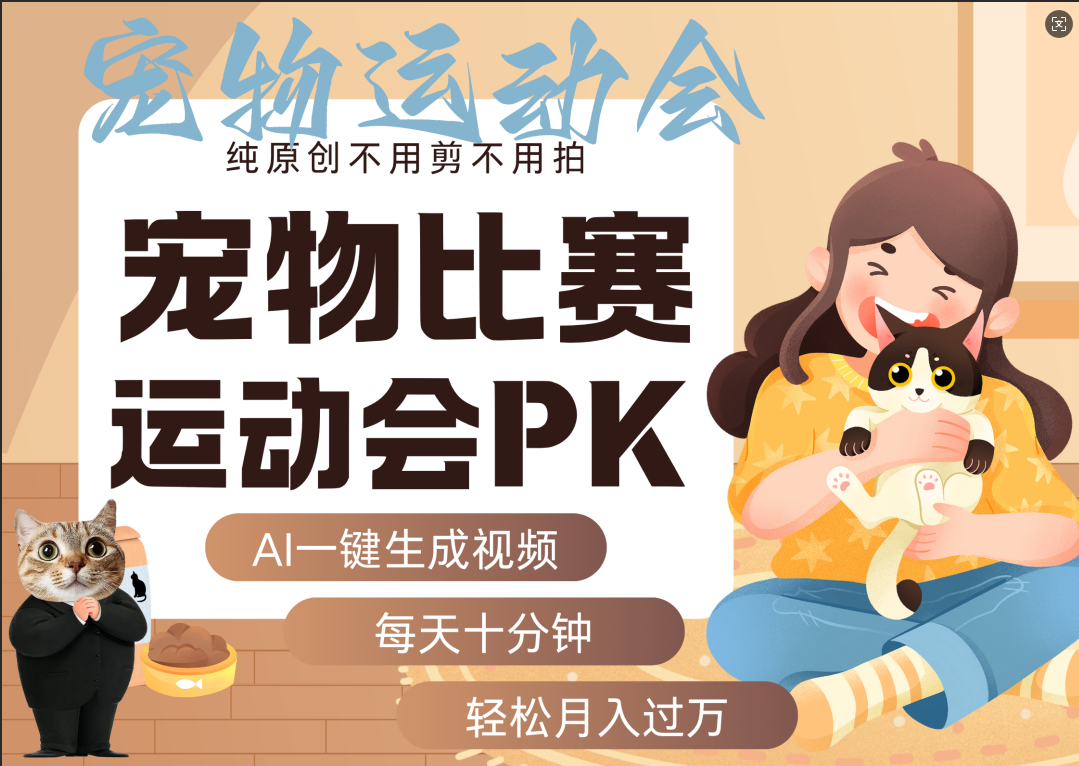 AI萌宠运动员跳水 射击  篮球  足球比赛   每天十分钟 附详细提示词文案库  代替做素材 卖提示词 卖虚拟资料  卖宠物产品 做宠物私人定制产品  带徒弟 带陪跑 卖课  创作者分成 月入5W+-蓝图副业
