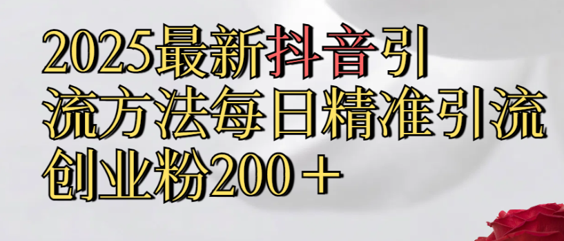 2025最新抖音引流,方法每日精准引流创业粉300+-蓝图副业
