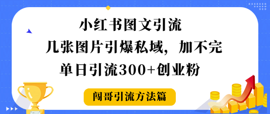 小红书图文引流，几张图片引爆私域加不完，单日引流300＋创业粉-蓝图副业
