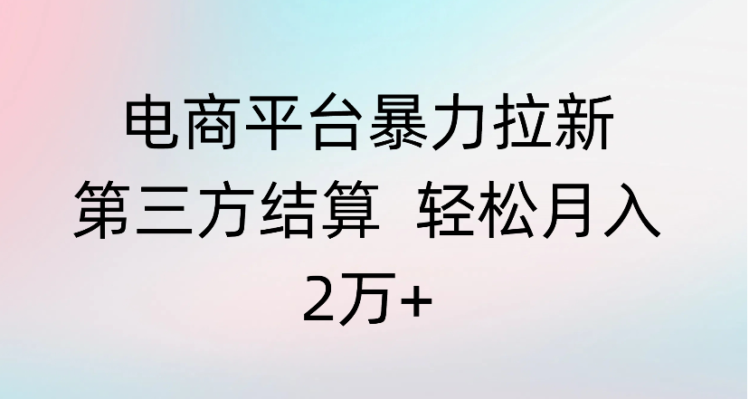 电商平台暴力拉新第三方结算 轻松月入2万+-蓝图副业