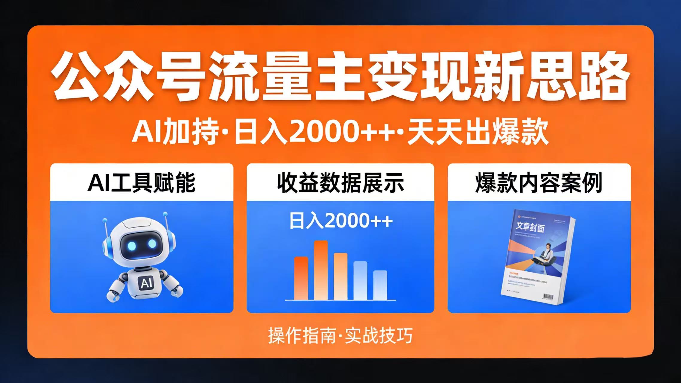 公众号流量主变现新思路:AI 加持,日入 2000++ 天天出爆款-蓝图副业