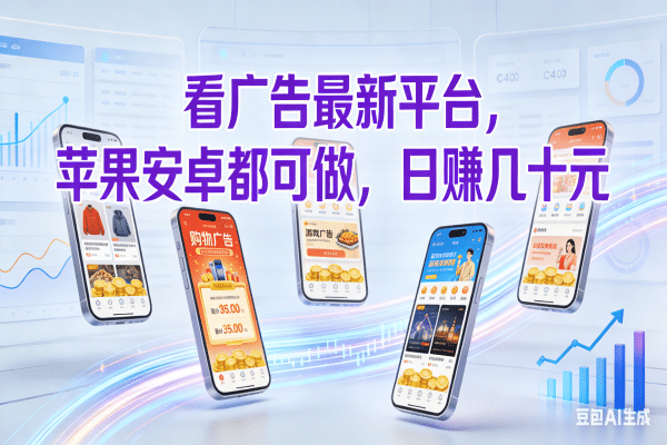 看广告最新平台,苹果安卓都可做,日赚几十元-蓝图副业
