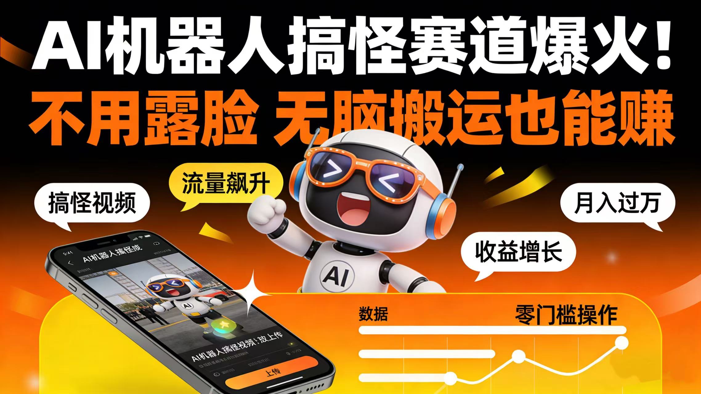AI 机器人搞怪赛道爆火！不用露脸 无脑搬运也能赚-蓝图副业