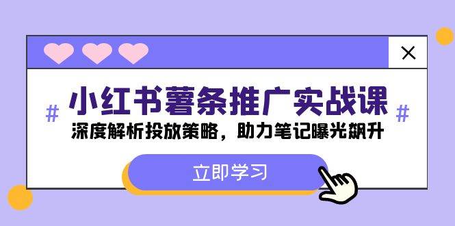 小红书-薯 条 推 广 实战课：深度解析投放策略，助力笔记曝光飙升-蓝图副业