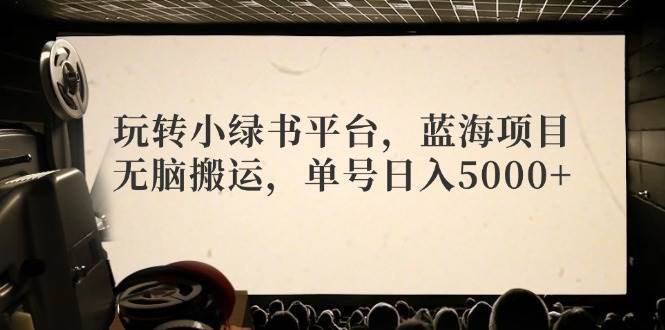 玩转小绿书平台，蓝海项目，无脑搬运，单号日入5000+-蓝图副业